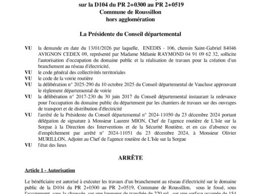 Arrêté de voirie n° 2026-187