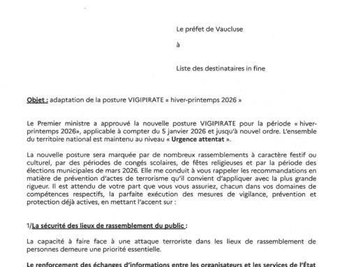 Posture Vigipirate période « Hiver – Printemps »